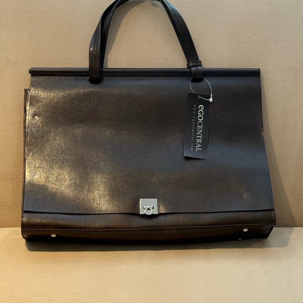 EGO Black Leather Women's Briefcase